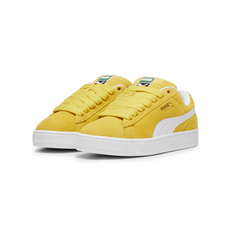 PUMA Suede XL Sneakers in Fresh Pear/White Angle 5