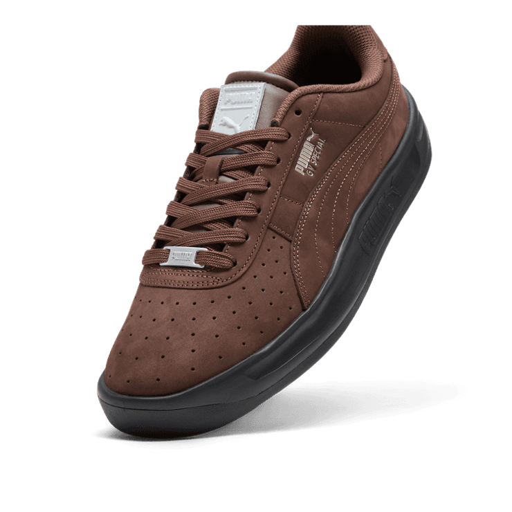 PUMA GV Special Artisanal Sneakers in Espresso Brown/Silver Angle 2