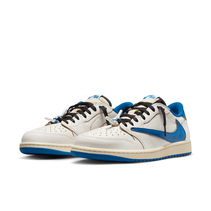 Air Jordan 1 Retro Low OG fragment design Travis Scott Sail Military Blue Angle 2