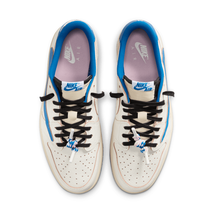 Air Jordan 1 Retro Low OG fragment design Travis Scott Sail Military Blue Angle 7