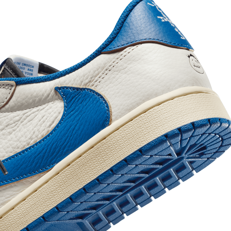 Air Jordan 1 Retro Low OG fragment design Travis Scott Sail Military Blue Angle 10