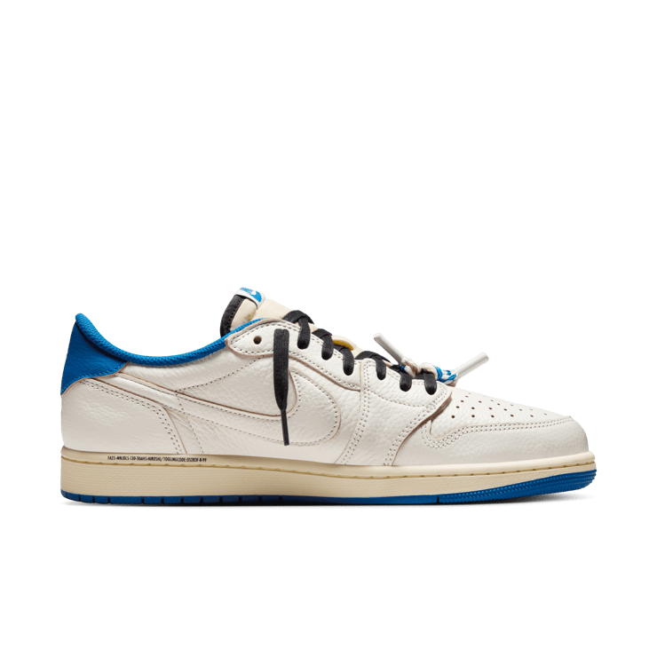 Air Jordan 1 Retro Low OG fragment design Travis Scott Sail Military Blue Angle 6