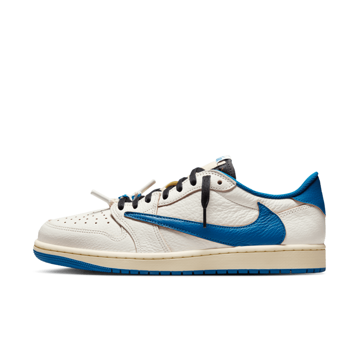 Air Jordan 1 Retro Low OG fragment design Travis Scott Sail Military Blue Angle 5