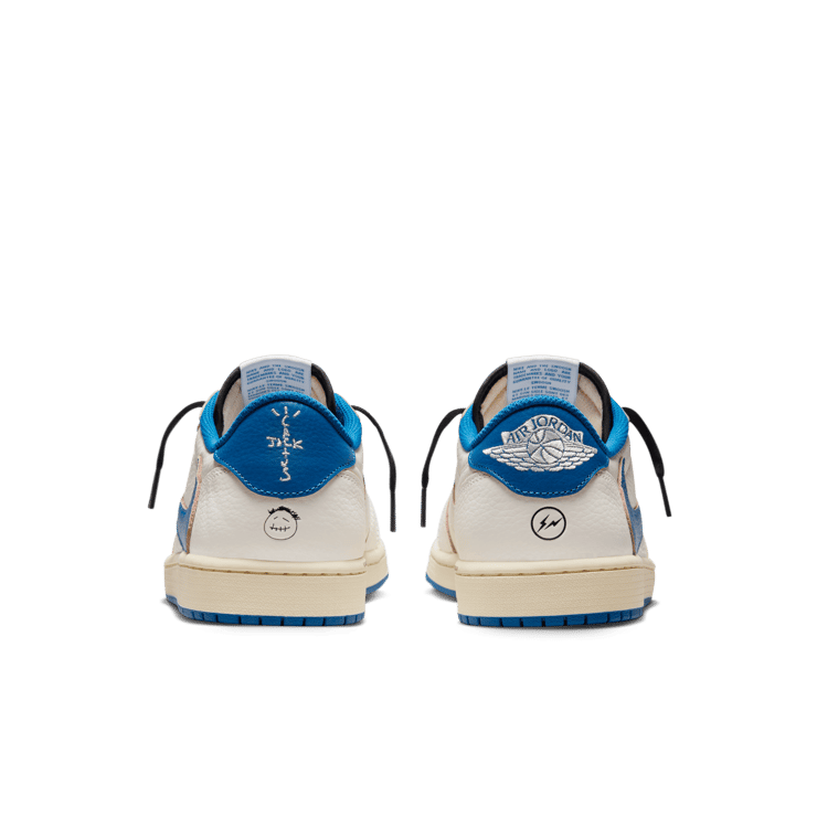 Air Jordan 1 Retro Low OG fragment design Travis Scott Sail Military Blue Angle 0