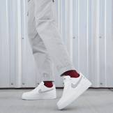 Nike Air Force 1 Low White Wolf Grey Picante Red Angle 0