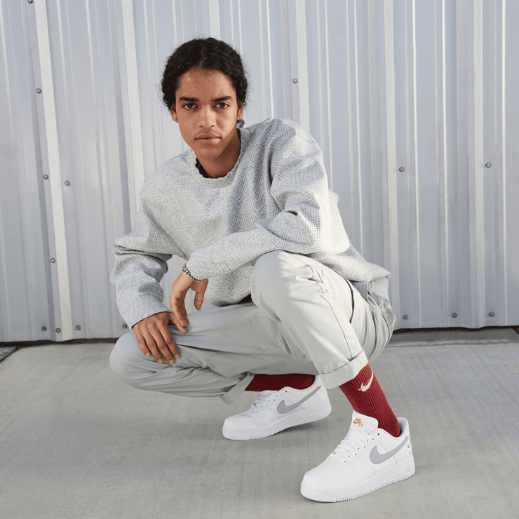 Nike Air Force 1 Low White Wolf Grey Picante Red Angle 7