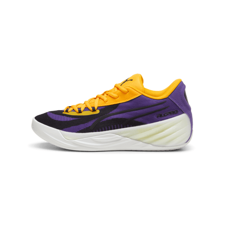 PUMA All-Pro NITROâ¢ Basketball in Team Violet/Yellow Sizzle/White Angle 1