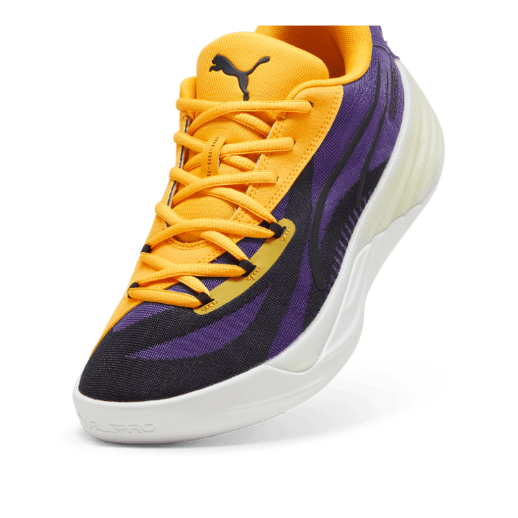 PUMA All-Pro NITROâ¢ Basketball in Team Violet/Yellow Sizzle/White Angle 2