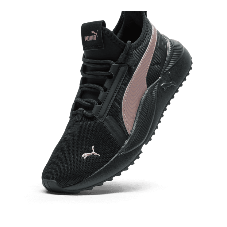 PUMA Pacer Future Street Sneakers in Black/Rose Gold Angle 2