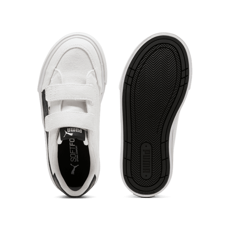 PUMA Court Classic Vulc Formstrip Sneakers in White/Black (PS) Angle 0