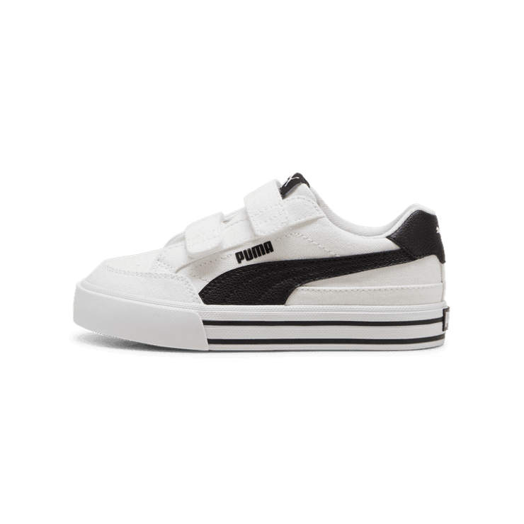 PUMA Court Classic Vulc Formstrip Sneakers in White/Black (PS) Angle 1