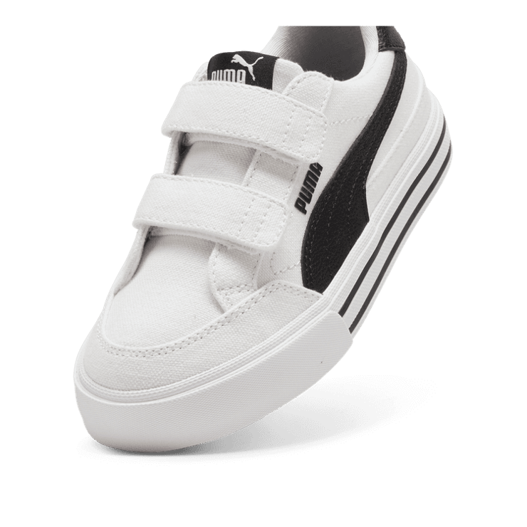 PUMA Court Classic Vulc Formstrip Sneakers in White/Black (PS) Angle 2