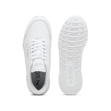 PUMA ST Runner v4 Leather Sneakers in White/Cool Light Grey (GS) Angle 0
