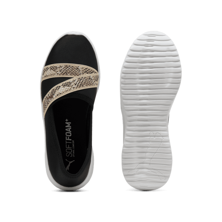 PUMA Adelina 2 Snake Chic Slip-On Sneakers in Black/Gold Angle 0