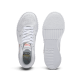 PUMA Cali B Vegas Flagship Sneakers in White/Peach Frost/Sunny Yellow Angle 0