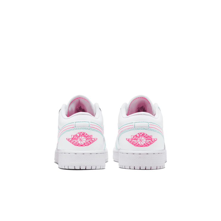 Jordan 1 Low White Green Pink (GS) Angle 3