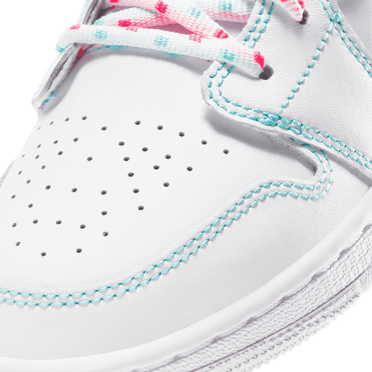 Jordan 1 Low White Green Pink (GS) Angle 4