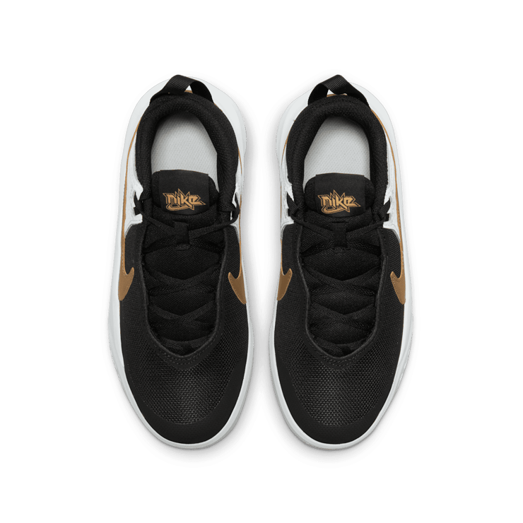 Nike Team Hustle D10 'Black Metallic Gold' (GS) Angle 1
