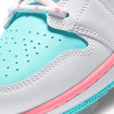 Jordan 1 Mid White Pink Green Soar (GS) Angle 4