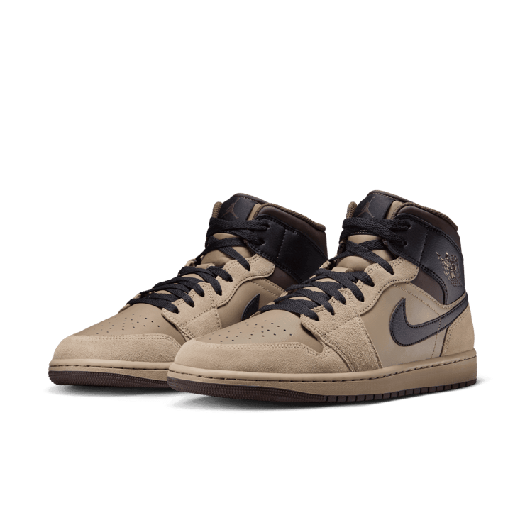 Air Jordan 1 Mid Khaki Black Angle 2