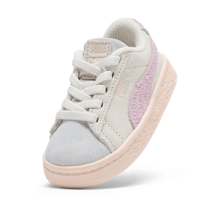 PUMA Suede Easter s' Sneakers in Warm White/Silver Mist/Grape Mist (TD) Angle 2