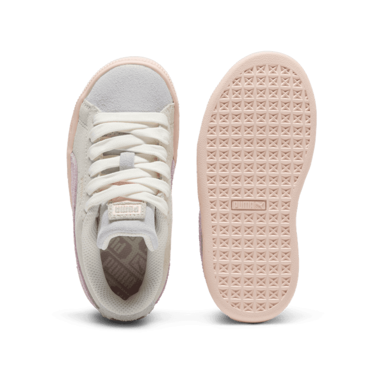 PUMA Suede Easter Sneakers in Warm White/Silver Mist/Grape Mist (PS) Angle 0