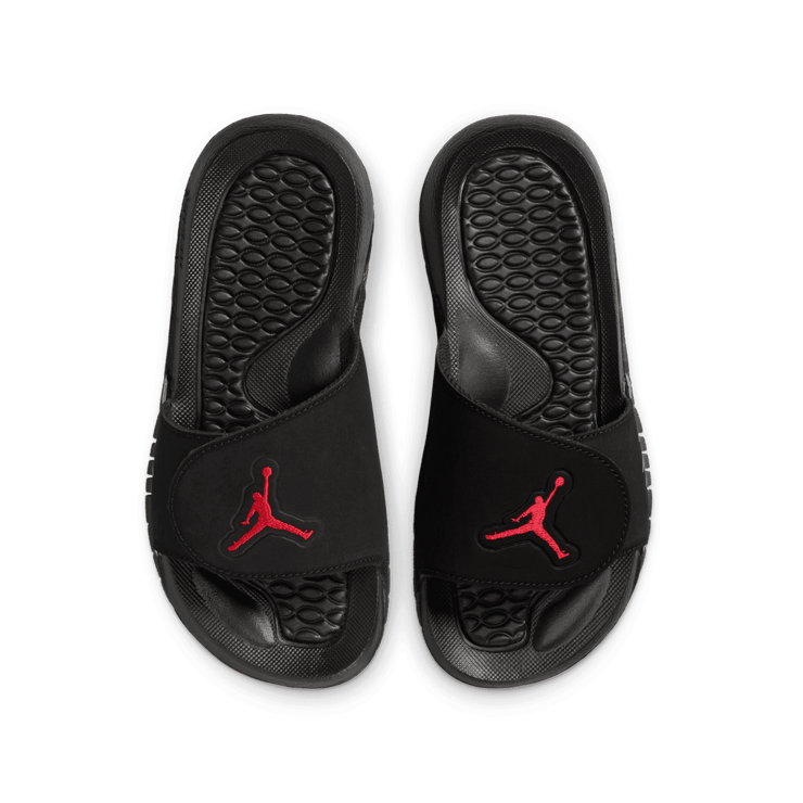 Jordan Hydro 5 Retro Slides in Black | 555511-061 (GS) Angle 2