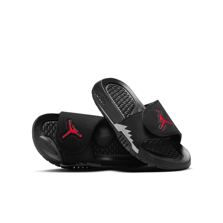 Jordan Hydro 5 Retro Slides in Black | 555511-061 (GS) Angle 0