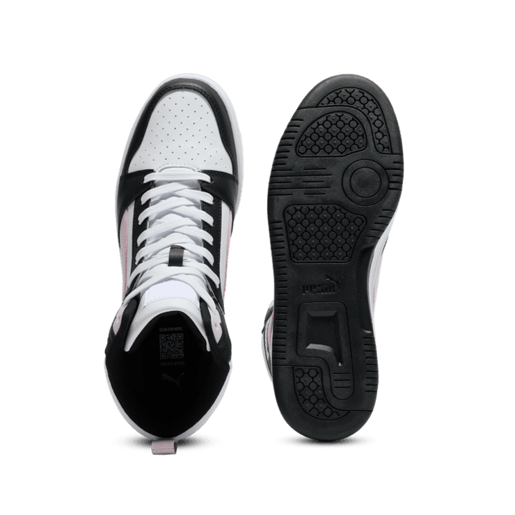 PUMA Rebound V6 Mid Sneakers in White Angle 0