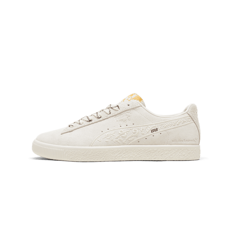 PUMA We Are Legends Renaissance Clyde Sneakers in Alpine Snow Angle 1