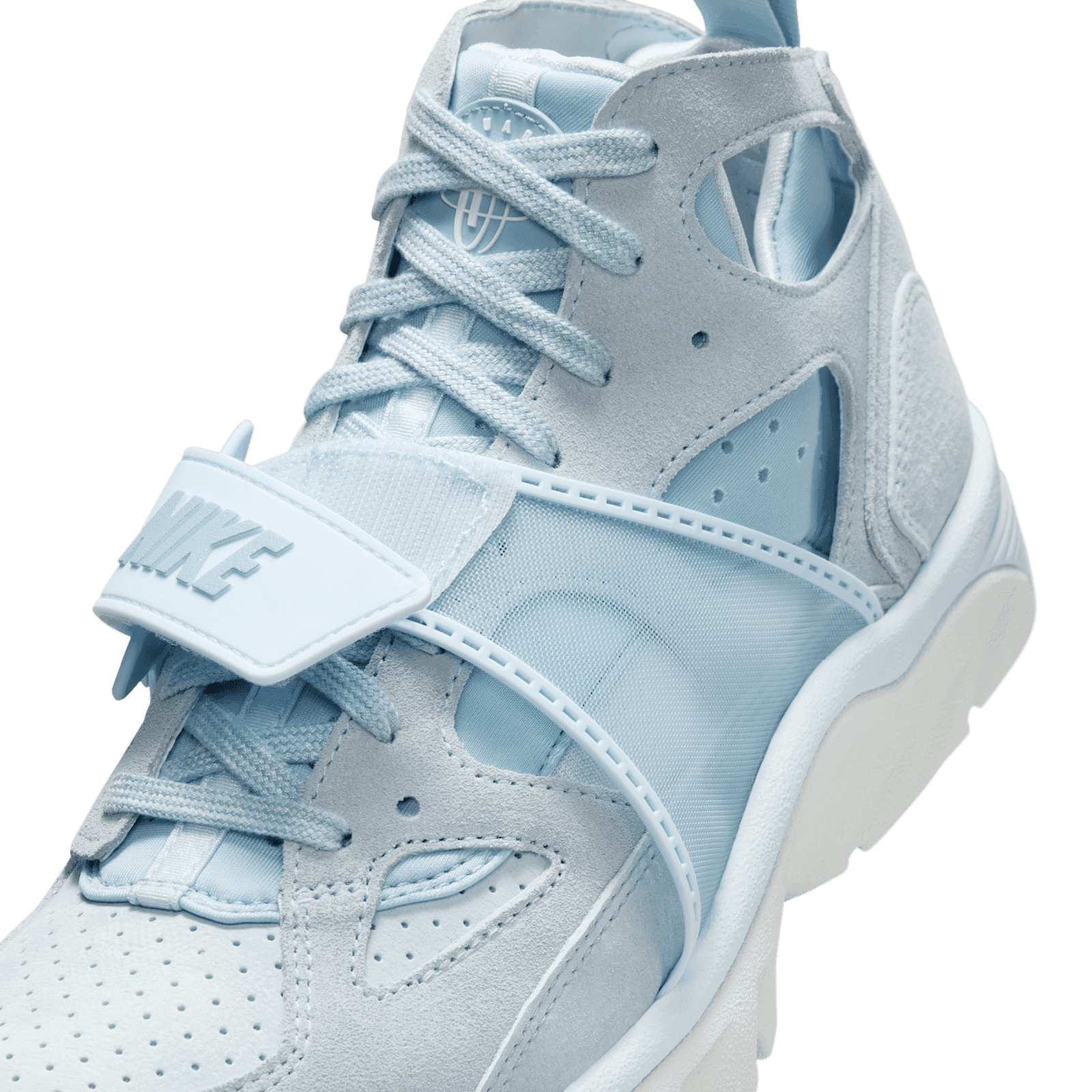 nike huarache white blue