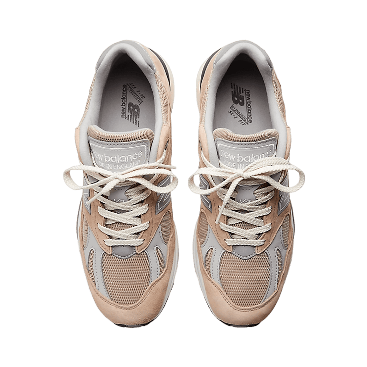 New Balance 991v2 Made in UK Cuban Sand Harbor Mist Angle 1