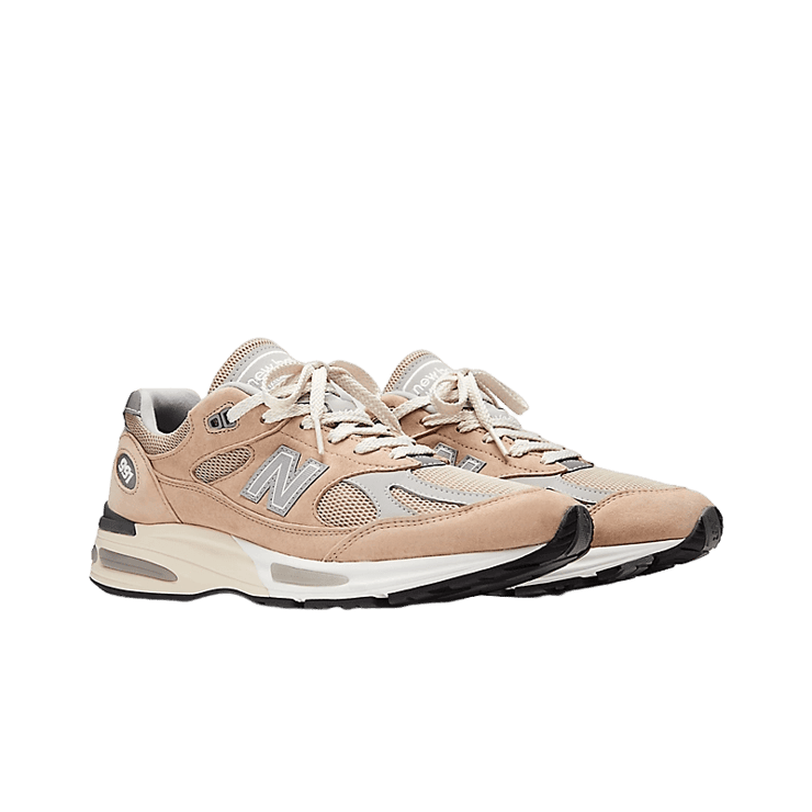 New Balance 991v2 Made in UK Cuban Sand Harbor Mist Angle 2