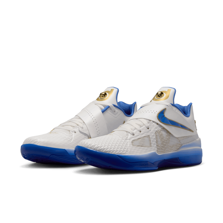 Nike KD 4 White Royal Gold Angle 2