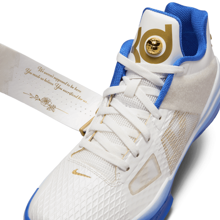 Nike KD 4 White Royal Gold Angle 8