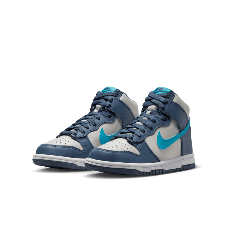 Nike Dunk High Light Bone Blue Lightning (GS) Angle 2