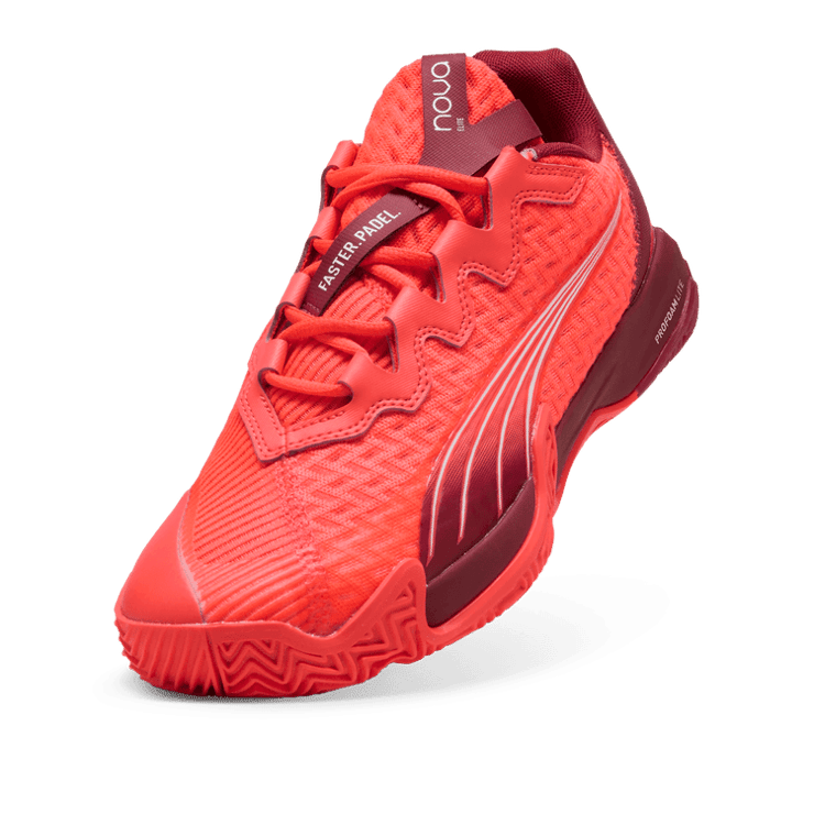 PUMA NOVA Elite Padel Sneakers in Red Angle 2