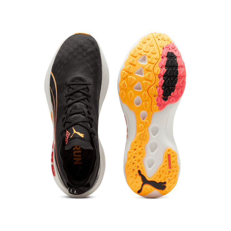 PUMA ForeverRun NITROâ¢ in Black/Sun Stream/Sunset Glow Angle 0