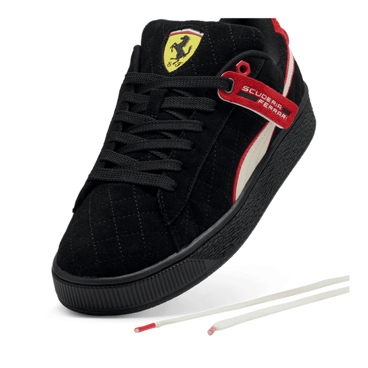 PUMA Scuderia Ferrari Suede XL Hero Sneakers in Black Angle 2