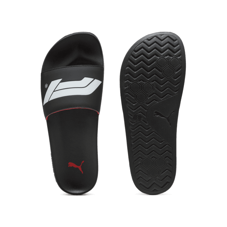PUMA Formula 1Â® Leadcat 2.0 Logo Slides in Black Angle 1