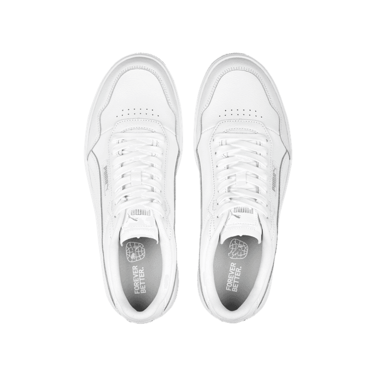 PUMA Court Ultra Sneakers in White/Silver Angle 2