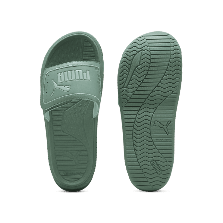 PUMA SoftridePro 24 V Slides in Green Angle 1