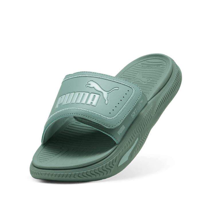 PUMA SoftridePro 24 V Slides in Green Angle 2