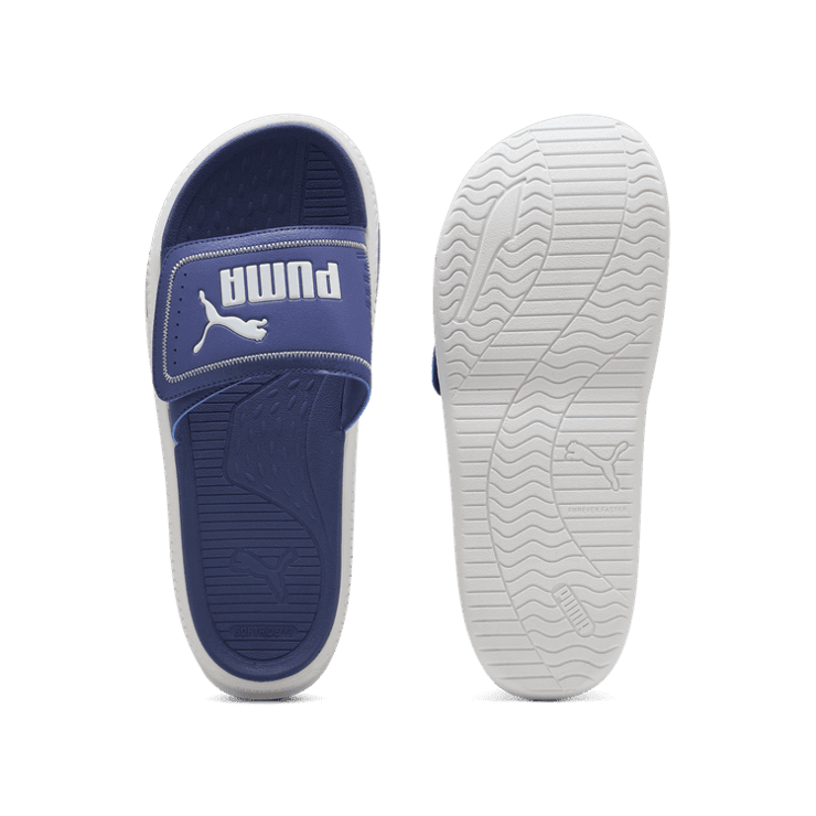 PUMA SoftridePro 24 V Slides in Blue Angle 1