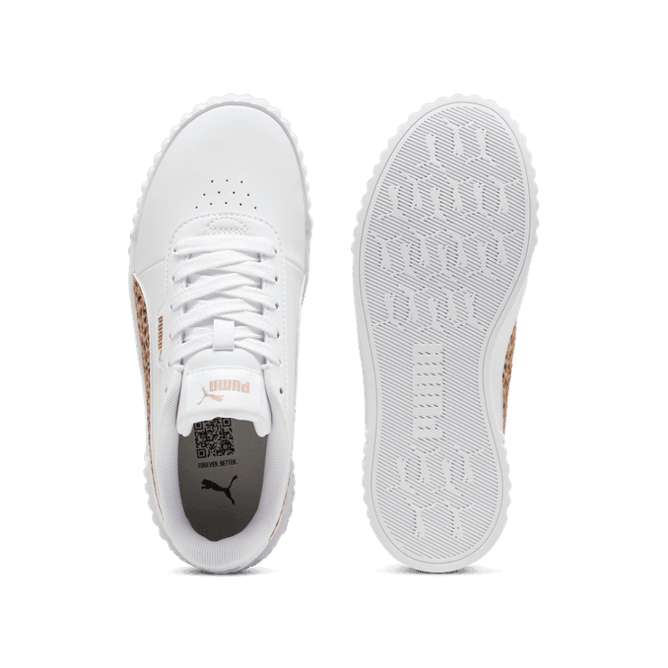 PUMA Carina 3.0 Animal Sneakers in White (GS) Angle 0