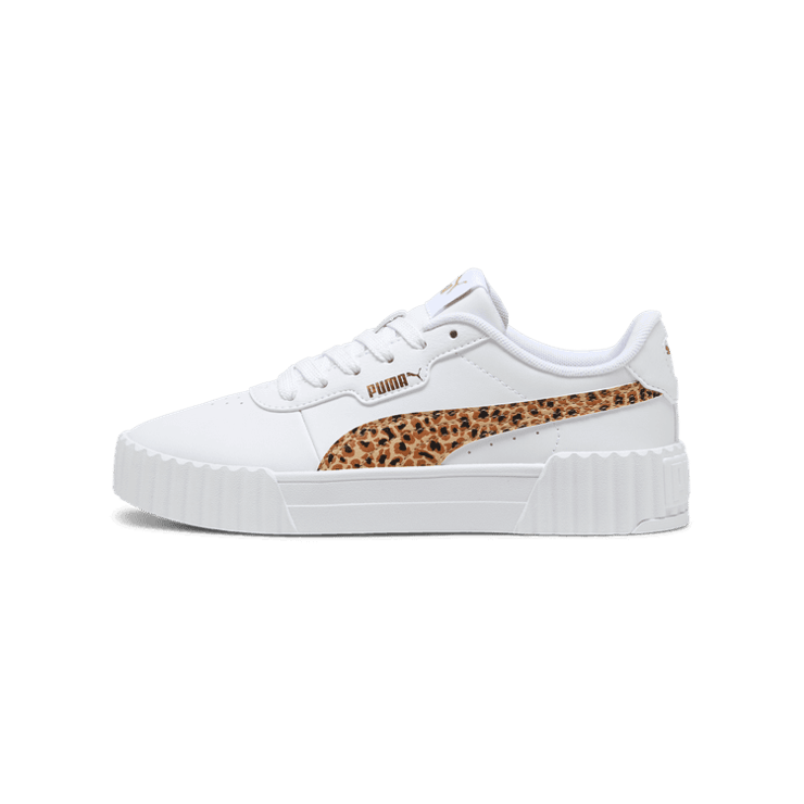 PUMA Carina 3.0 Animal Sneakers in White (GS) Angle 1