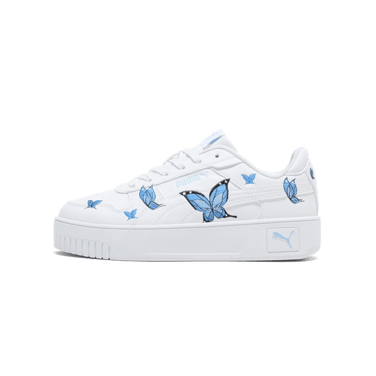 PUMA Carina Street Butterfly Sneakers in White (GS) Angle 1