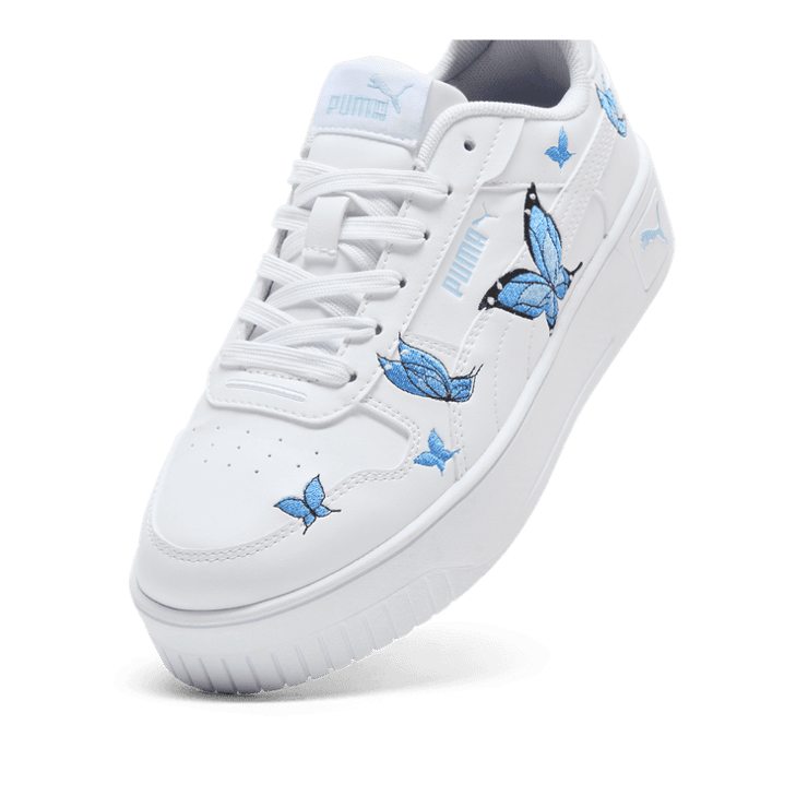 PUMA Carina Street Butterfly Sneakers in White (GS) Angle 2