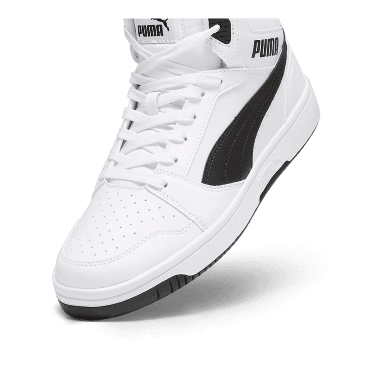 PUMA Rebound Sneakers in White/Black Angle 2