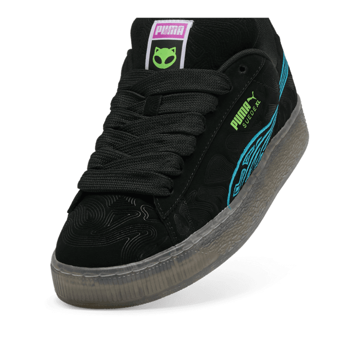 PUMA Suede XL Alien Sneakers in Black Angle 2
